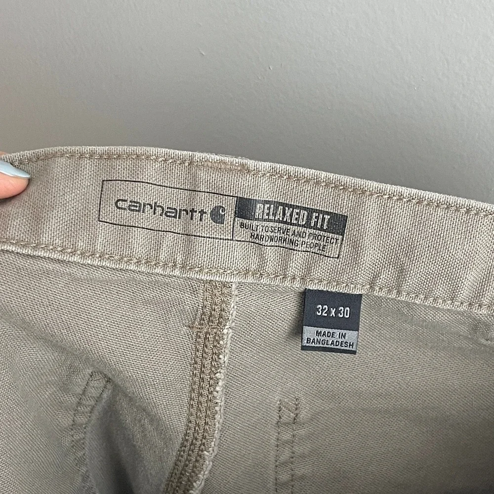 Carhartt Mens Relaxed Fit Canvas Carpenter Pants Tan Barn Chore Workwear 32x30 - Picture 3 of 12